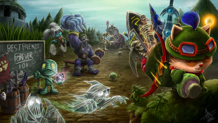 Conquer In The Field Of Justice With League Of Legends Wallpaper