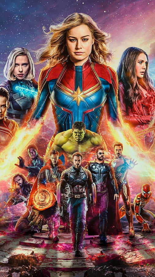 Conquer Your Marvel Addiction With This Art Based Iphone Wallpaper