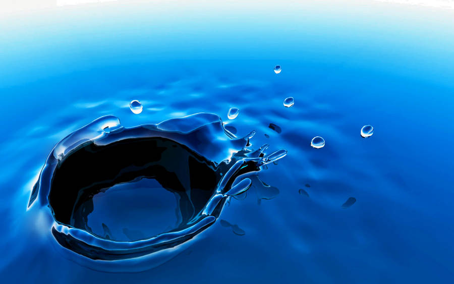 Cool 3d Water Heavy Splash Wallpaper