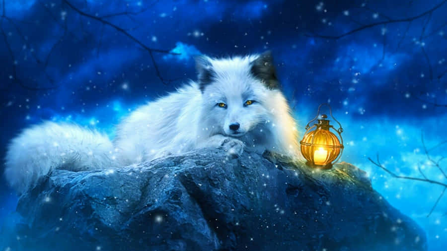 Cool Anime Fox With A Mysterious Glow Wallpaper
