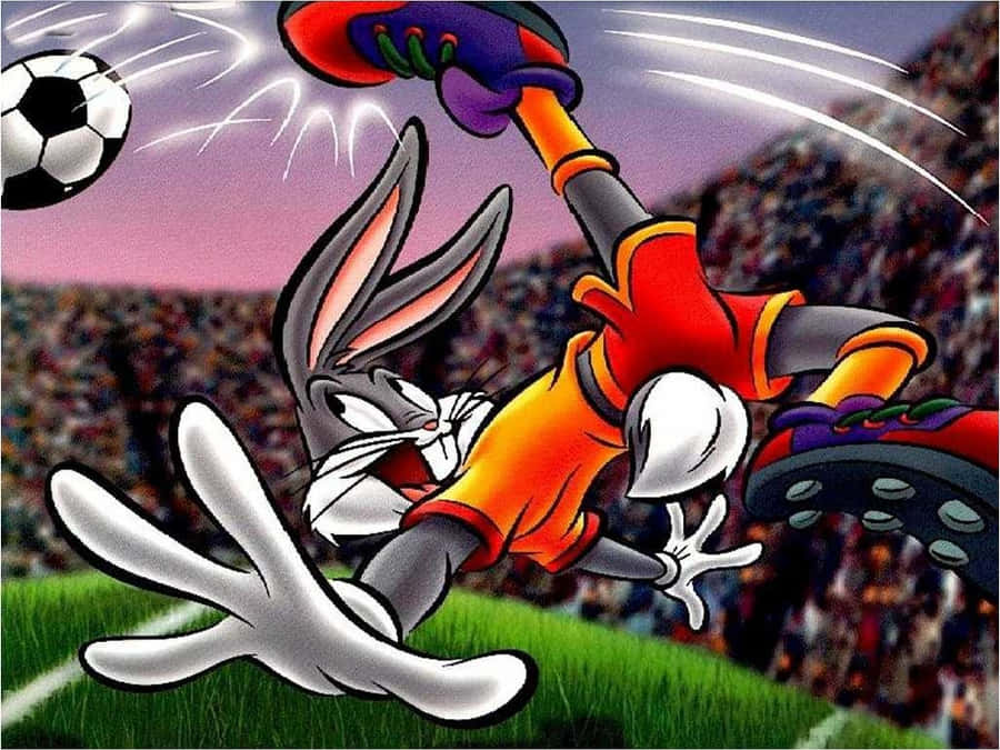 Cool Bugs Bunny Playing Football Wallpaper