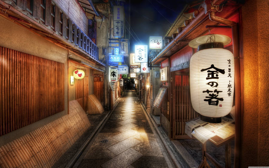 beautiful anime painting of Japanese alleyway with | Stable Diffusion