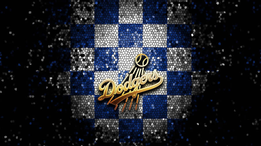 Cool Pixelated Dodgers Logo Wallpaper