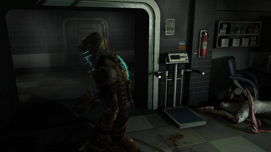 Cool Space Man With Dead Monster Wallpaper