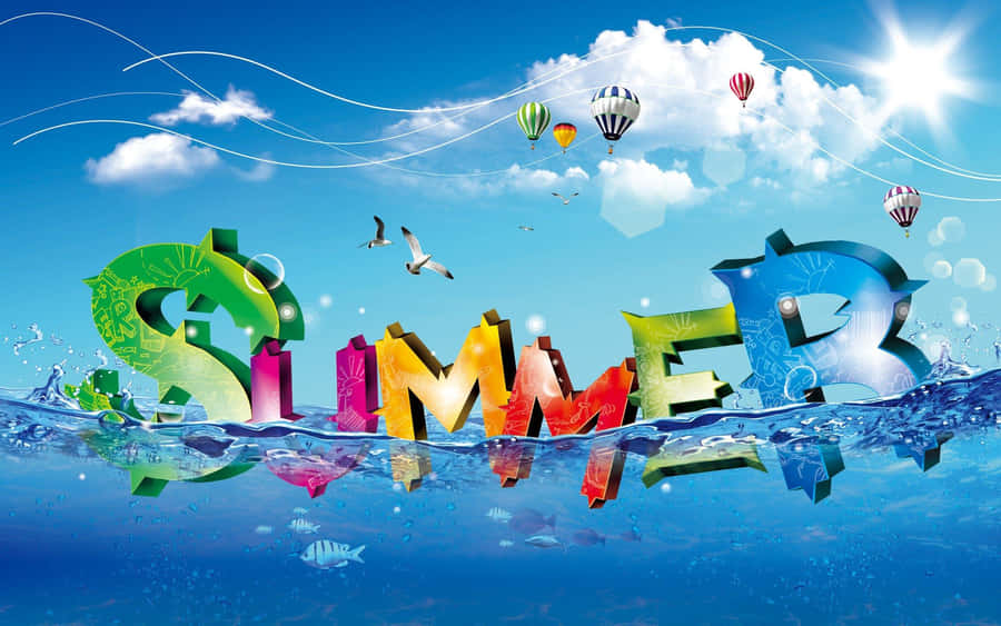 Cool Summer Slogan On Water Wallpaper