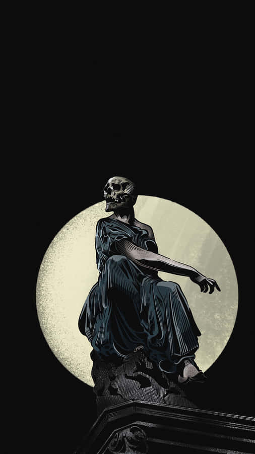 Creature On Pedestal Gothic Iphone Wallpaper