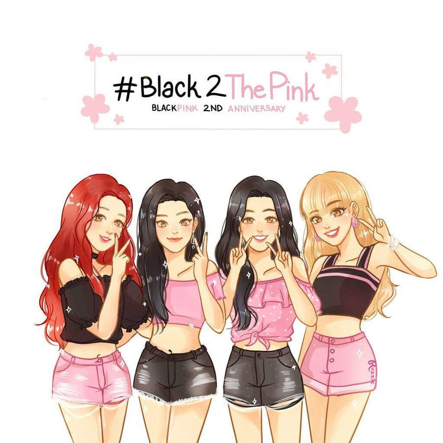 Download free Cute Blackpink Anime Group Photo Wallpaper - MrWallpaper.com