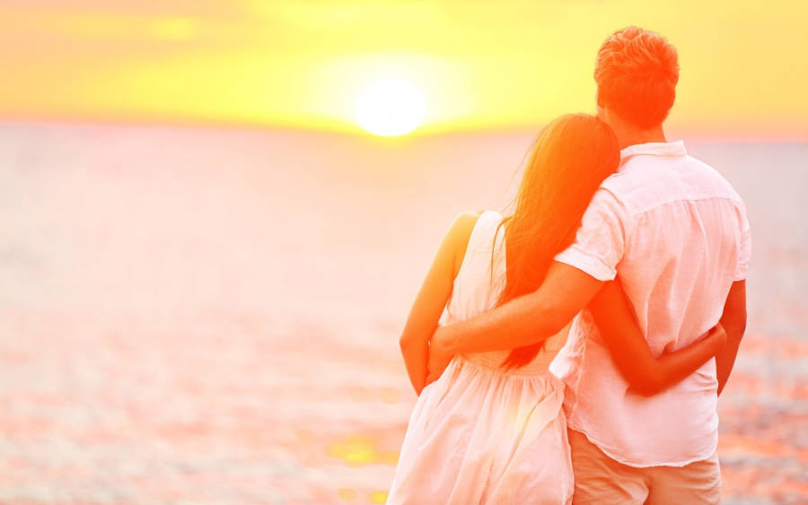 Download free Cute Couple Watching Sunset Wallpaper - MrWallpaper.com