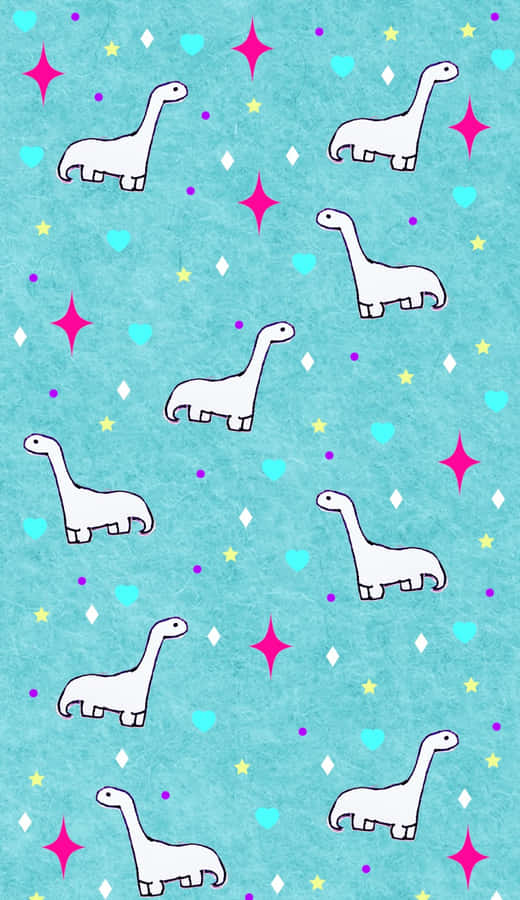 Cute Dinosaur Pattern Wallpaper Wallpaper