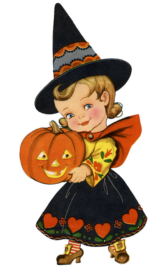 Cute Girl For Halloween Iphone Wallpaper