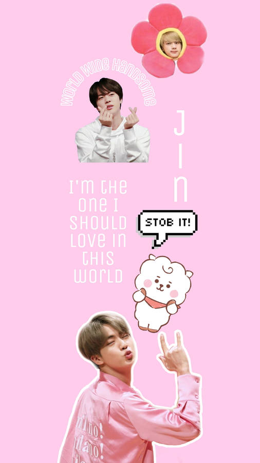 Download free Cute Kim Seok Jin In Pink Wallpaper - MrWallpaper.com