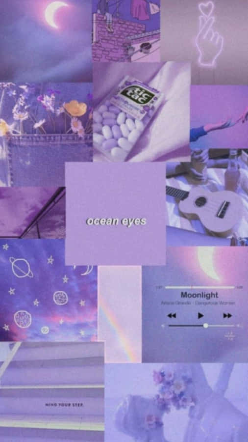 Cute Light Purple Collage Mobile Wallpaper