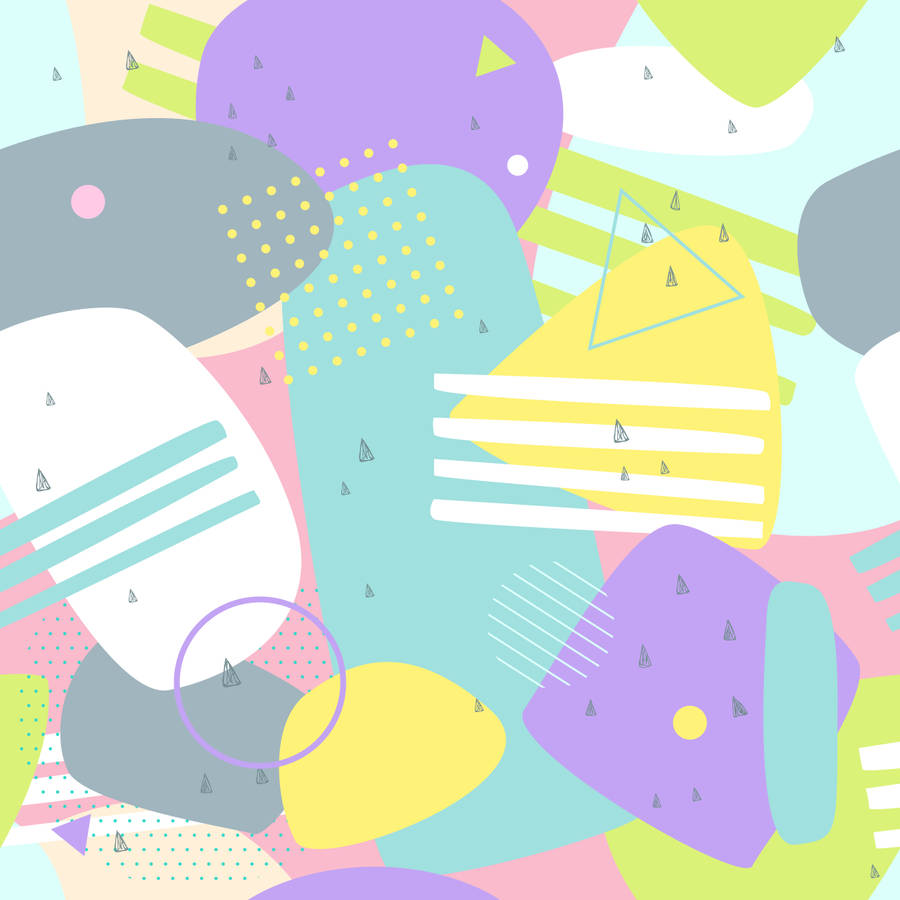 Cute Pastel Abstract Vector Shapes Wallpaper