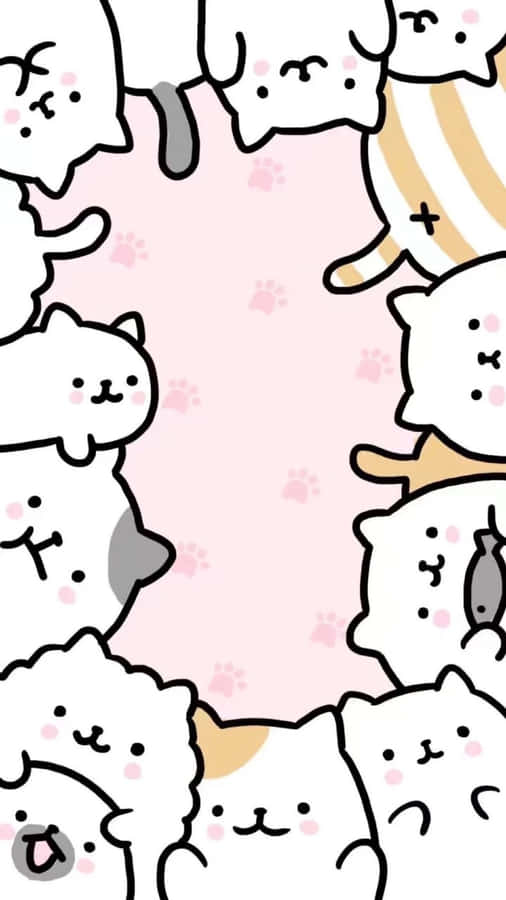 Cute Pusheen Kawaii In Flower Field Wallpaper