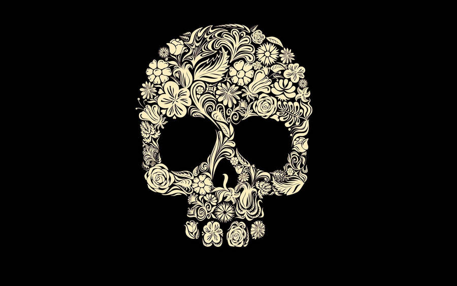 Cute Skeleton Iphone Floral Art Wallpaper