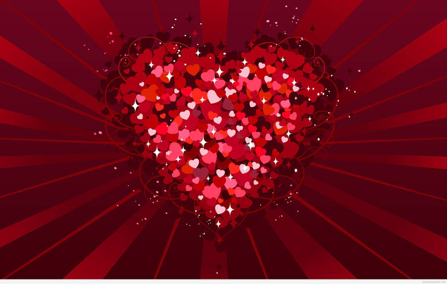 Cute Valentine's Day Red Heart Wallpaper