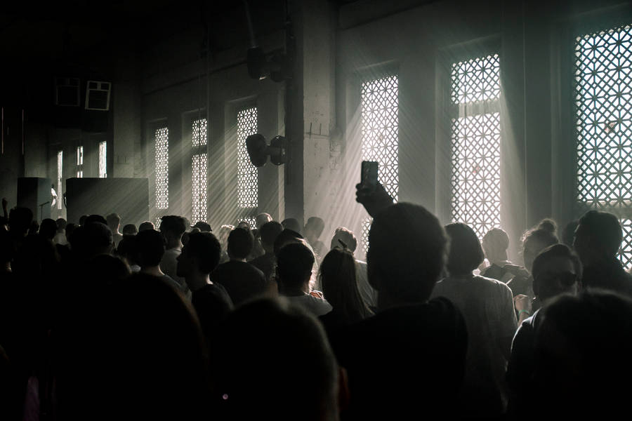 Dark Aesthetic Crowd Of People Wallpaper