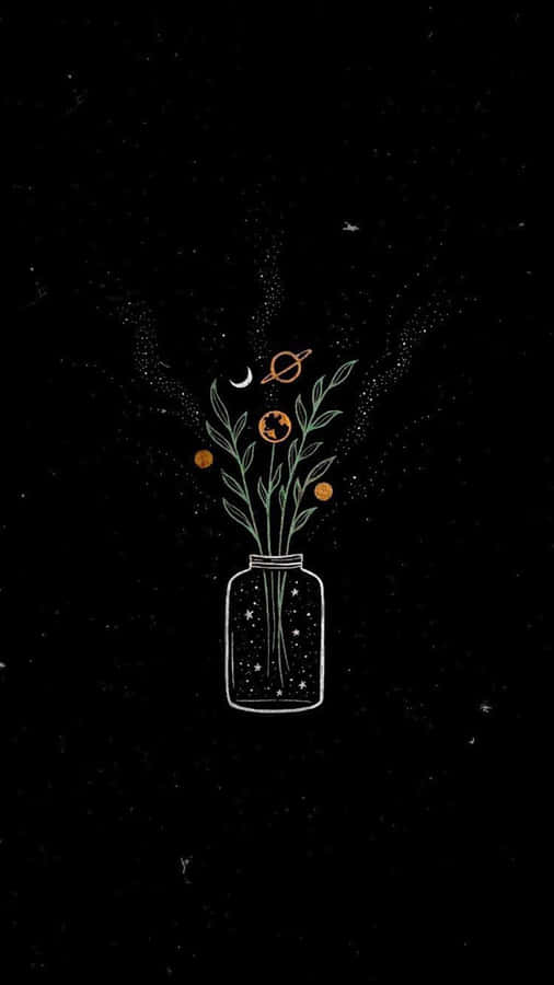 Dark Cute Flower Vase Ipad Wallpaper