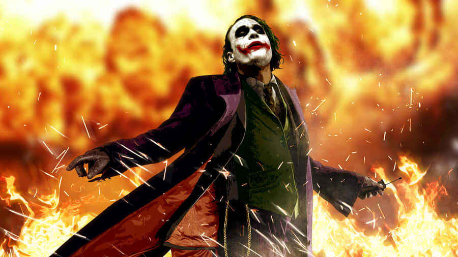 Dark Knight Joker In 4k Ultra Hd Animated Poster Design Wallpaper