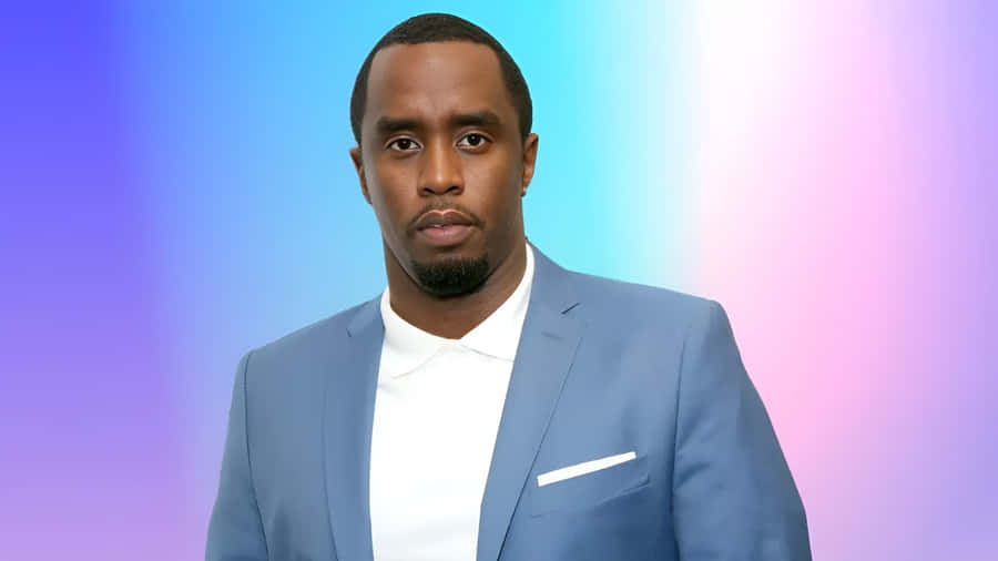 Diddy Stylish Blue Suit Wallpaper