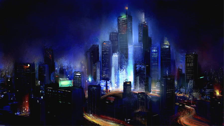 Digital Art Cityscape Wallpaper