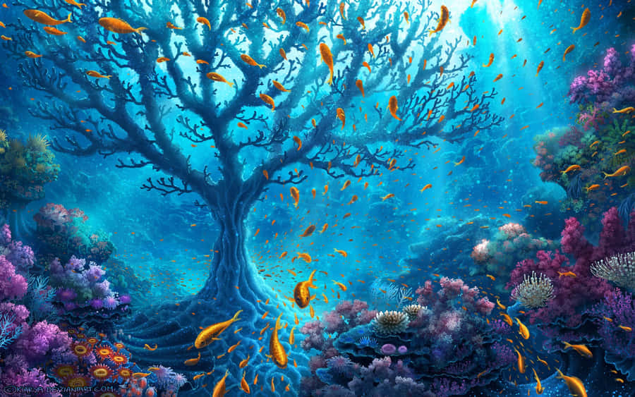 Diving Into The Deep Blue Wallpaper