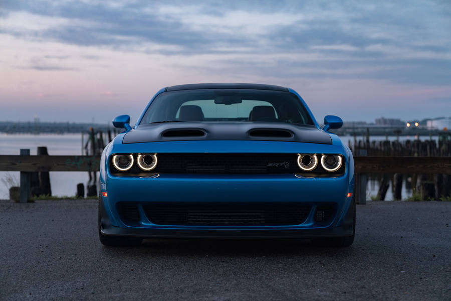 Dodge Challenger Blue Srt Hellcat Wallpaper
