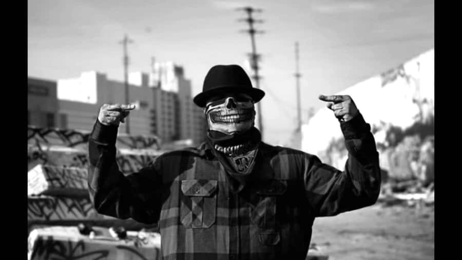 Dope Gangster With Creepy Face Wallpaper