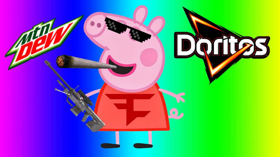 Dope Peppa Pig Meme Laptop Wallpaper