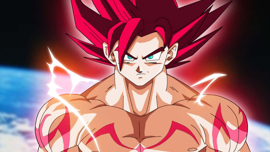 Dragon Ball Z Goku In Super Saiyan God Form Wallpaper
