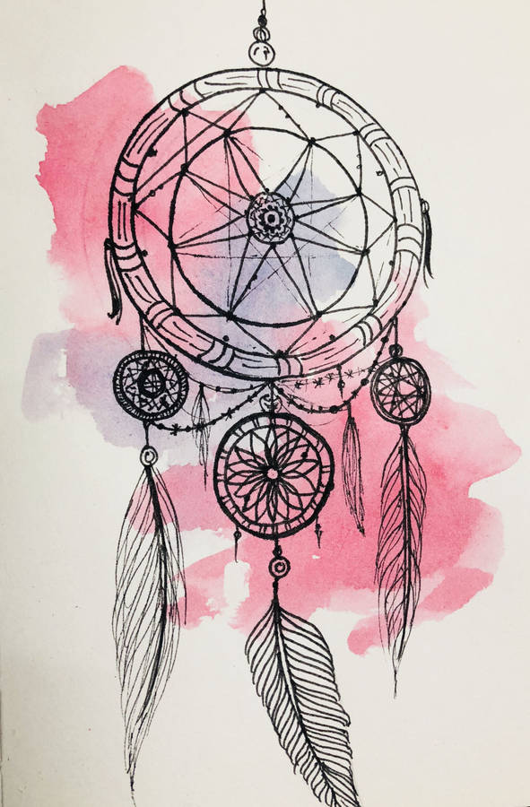Dream catcher with feathers in zentangle style vector illustration wall  mural • murals vector, drawn, beautiful | myloview.com