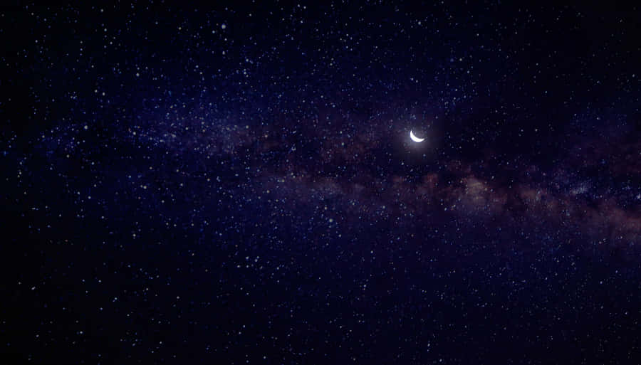 Dreamy Night Sky Of Stars And The Moon As Seen From A Beach Wallpaper