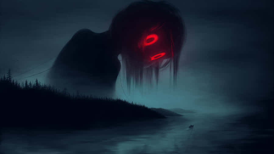 Dynamic Black And Red Anime Scene Wallpaper