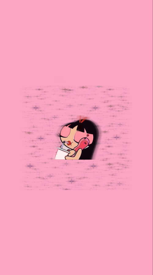 E-girl Aesthetic Pink Lashes Wallpaper