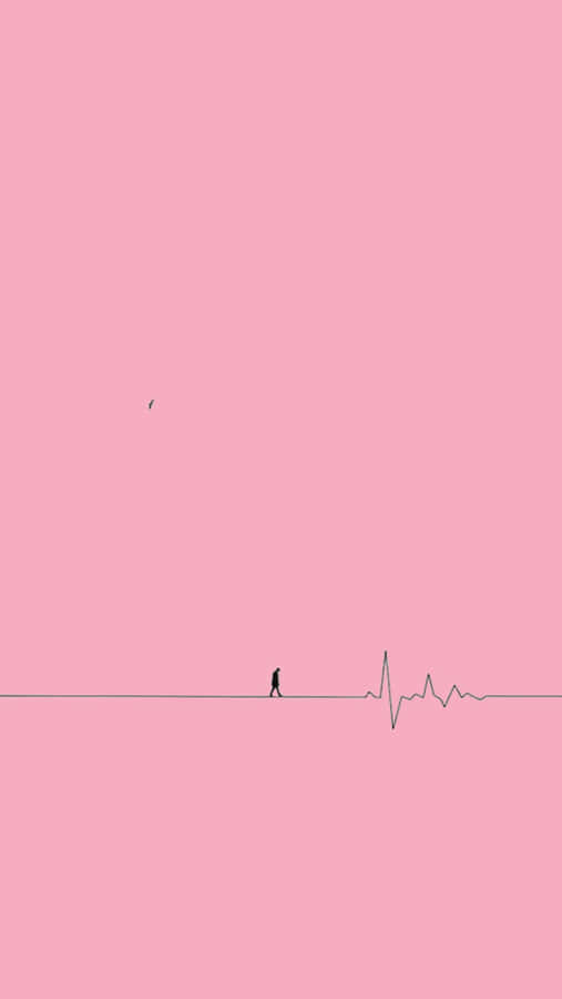 Ecg Line Pink Aesthetic Mood Wallpaper