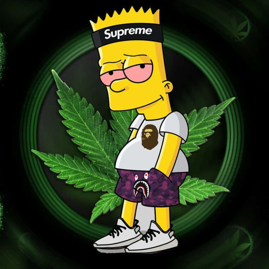 Edgy Bart Simpson Supreme Style Wallpaper