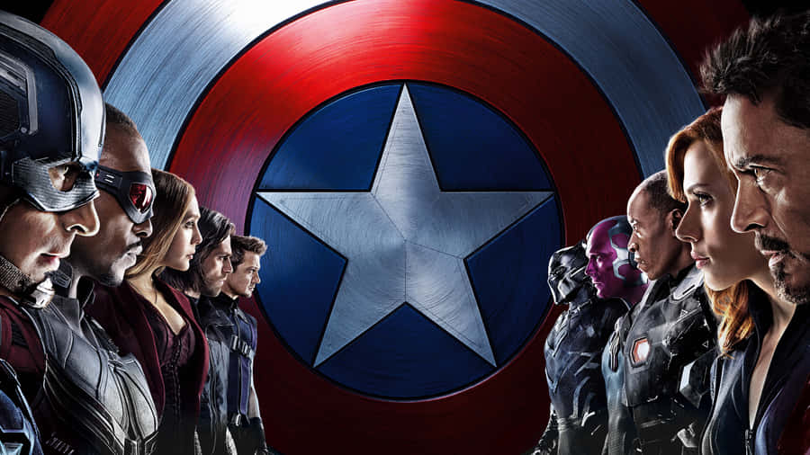Embrace Your Patriotic Side With Captain America Dual Screen Wallpaper. Wallpaper