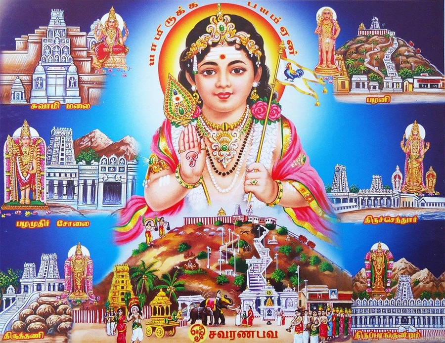 Enchanting Depiction Of Lord Murugan, The Hindu God Of War Wallpaper