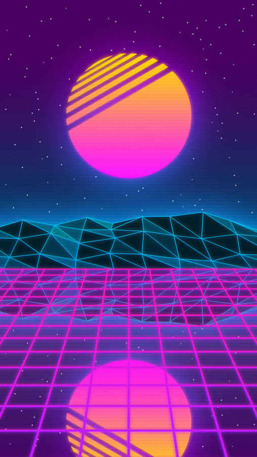 Enjoy The Cool Vibes Of Vaporwave On Your Iphone Wallpaper