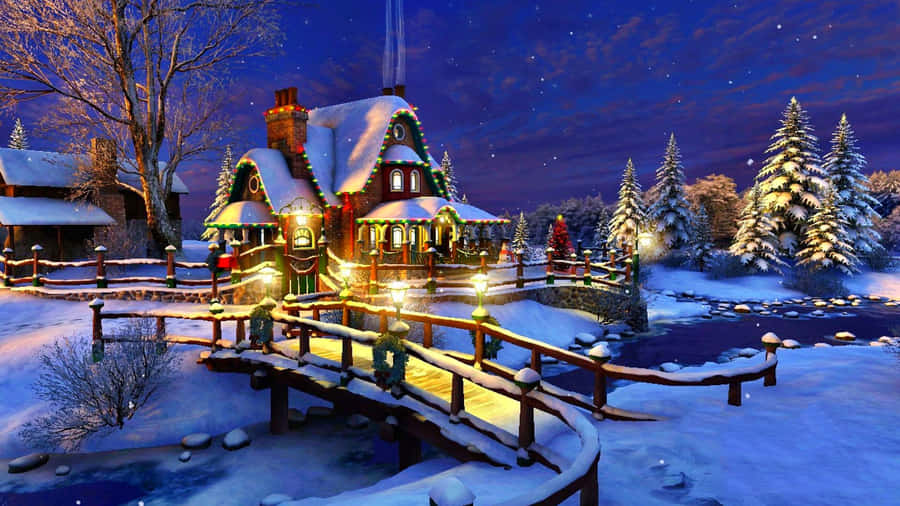 Enjoy The Nostalgia Of A Vintage Christmas With This Festive Desktop Wallpaper. Wallpaper