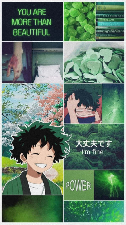 Enjoy The Serene Beauty Of Nature Through Art In This Peaceful Green Anime Scene! Wallpaper