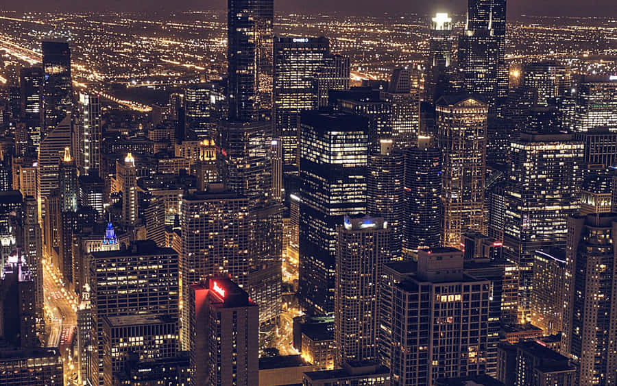 Enjoy The View Of A Vibrant City Setting Wallpaper