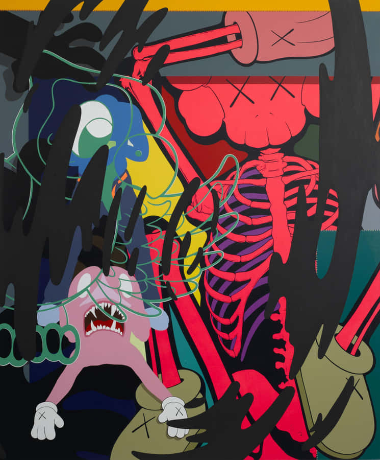 Enjoy Your Music With This Kaws Iphone Wallpaper