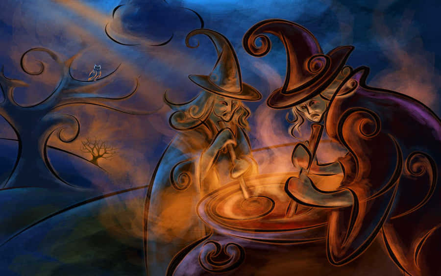 Enter The Mysterious World Of A Witchy Halloween Wallpaper