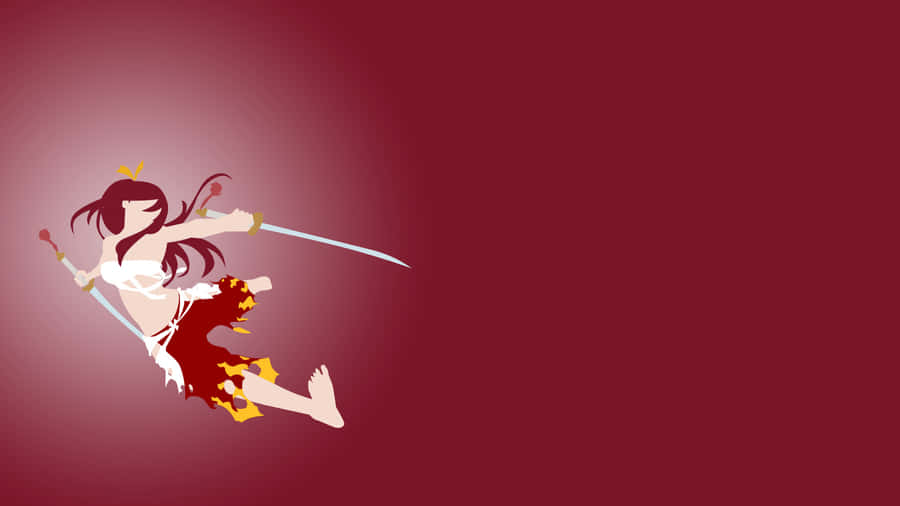 Erza Scarlet Of Fairy Tail Taking A Stand Wallpaper