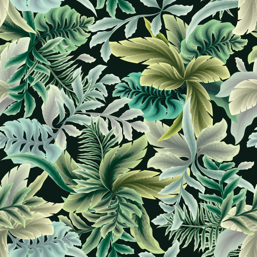 Exotic Leaves Green Wallpaper - Wall Decals | Wall Graphics Toronto