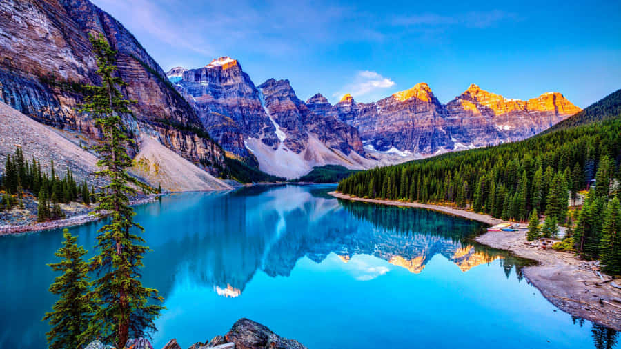 Experience An Ethereal Sunrise With Nature Ipad Wallpaper