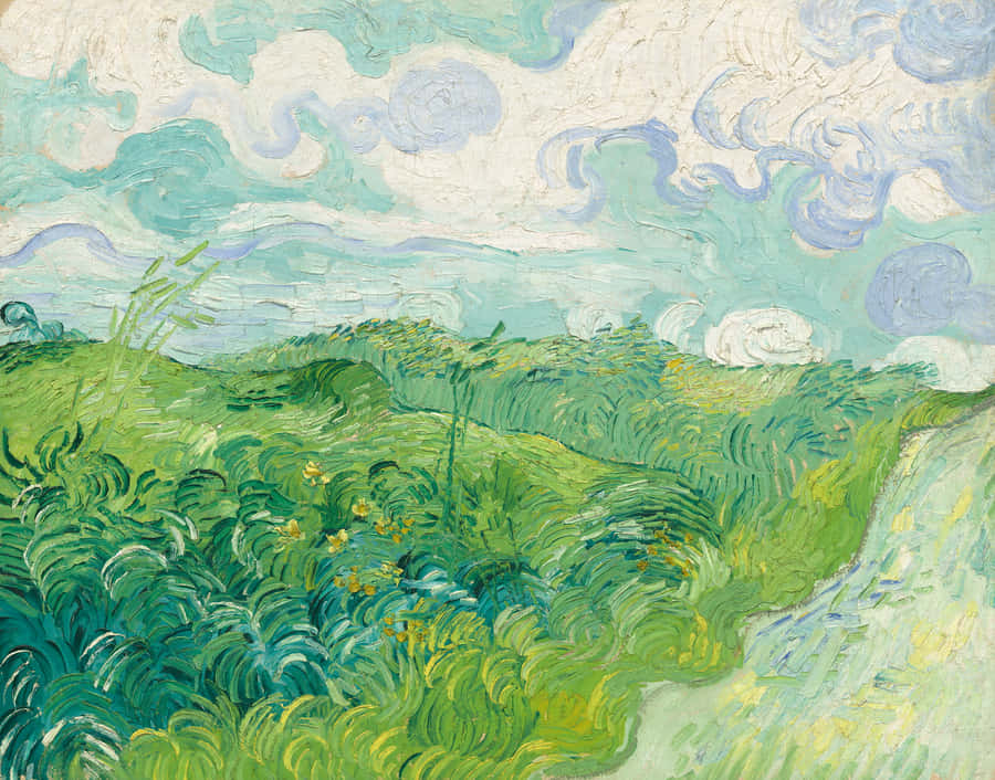 Experience Art With The Brilliance Of Nature In This Oil Painting. Wallpaper