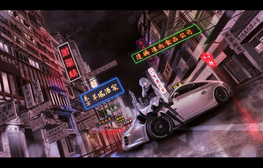 Experience Heart-pounding Thrills While Drifting With Your Favorite Anime Characters! Wallpaper