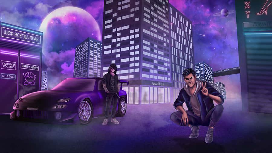 Experience The Excitement Of Neon Twitch Wallpaper